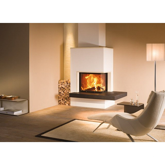 Brunner eck-kamin 42/42/42 side-opening, стальной дымосборник 45?, декор. нержавеющие рамки_1 Brunner eck-kamin 42/42/42 side-opening, стальной дымосборник 45?, декор. нержавеющие рамки_1