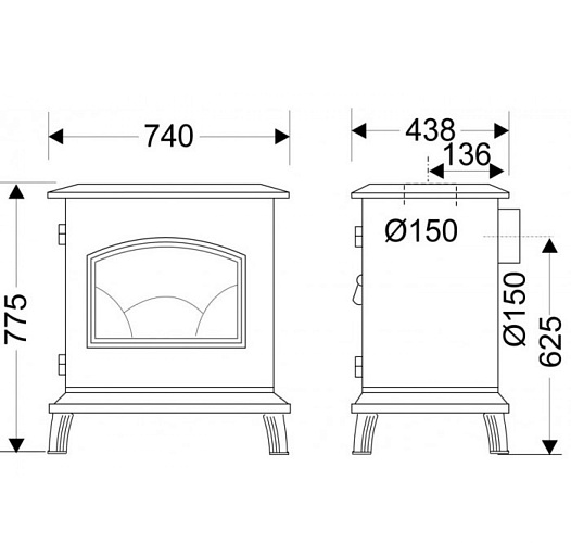 Чугунная печь Tolosa E-01, черный (Supra)_1 Чугунная печь Tolosa E-01, черный (Supra)_1